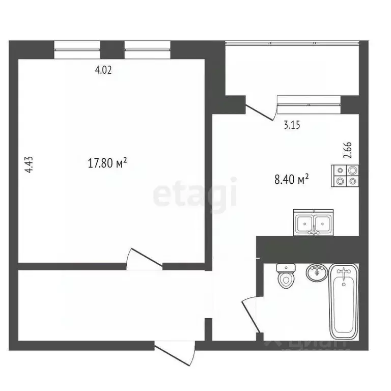 1-к кв. Московская область, Балашиха ул. Яганова, 3 (33.0 м) - Фото 1