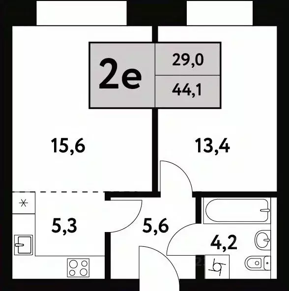 2-к кв. Москва Фестивальная ул., 15к6 (44.1 м) - Фото 0