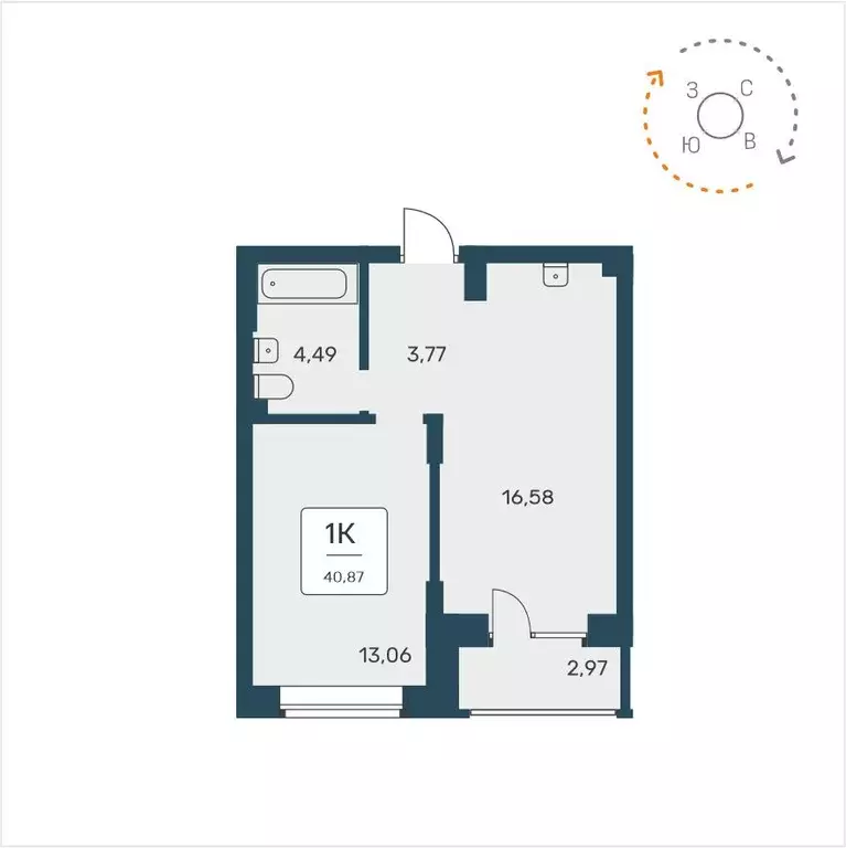 Продаётся 1-к квартира, 40.87 м - Фото 0