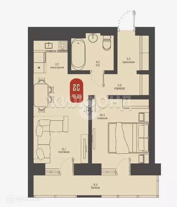 Продаётся 2-к квартира, 38 м - Фото 0