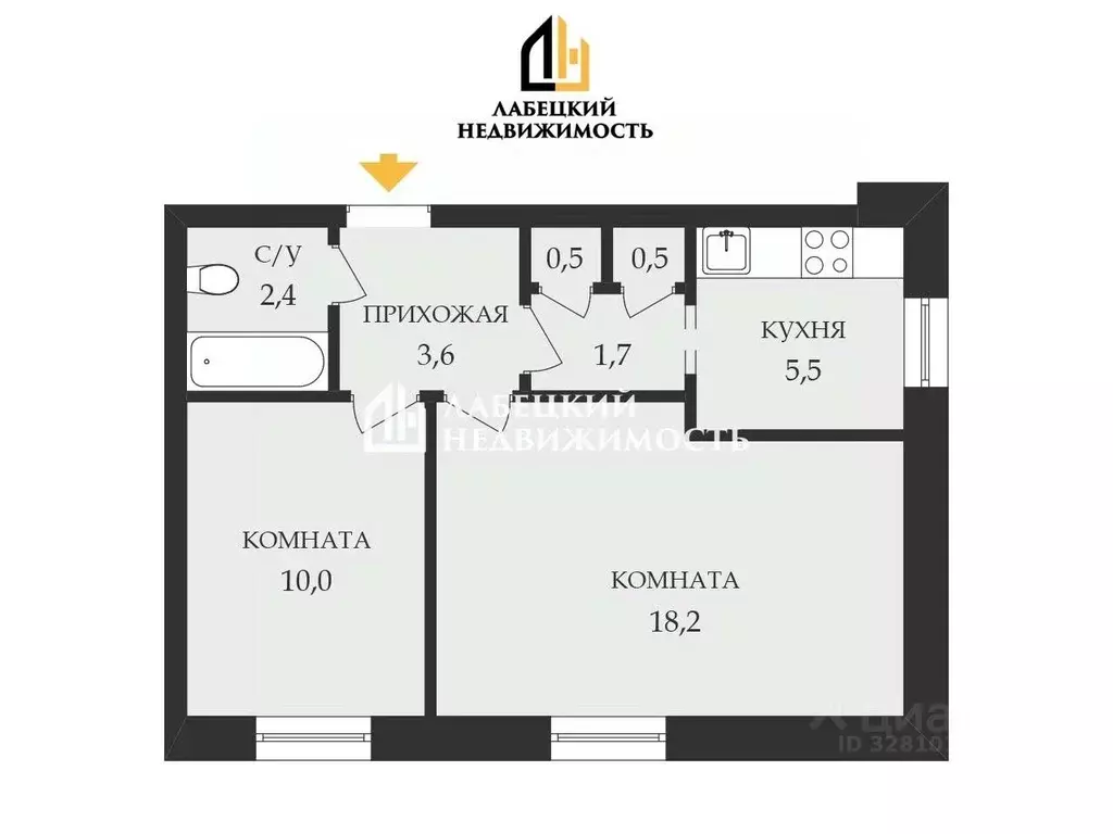2-к кв. Санкт-Петербург ул. Лени Голикова, 18 (42.4 м) - Фото 2