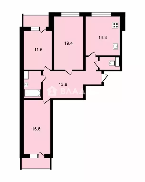3-к кв. Липецкая область, Липецк бул. Имени Павла Шубина, 8А (85.6 м) - Фото 2