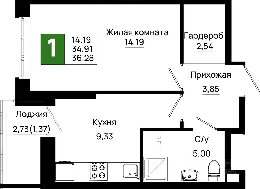 1-к кв. Ростовская область, Ростов-на-Дону Нефтекачка кв-л, Октябрь ... - Фото 0