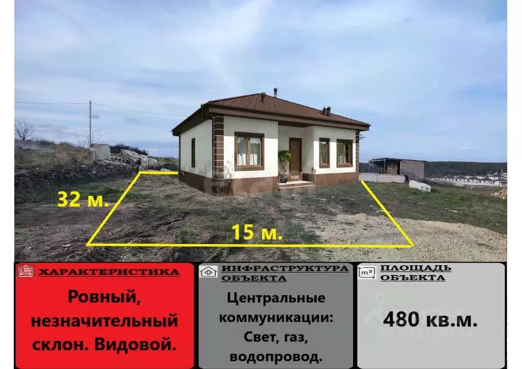 Дом в Крым, Симферопольский район, Мирновское с/пос, Дзержинец садовое ... - Фото 1