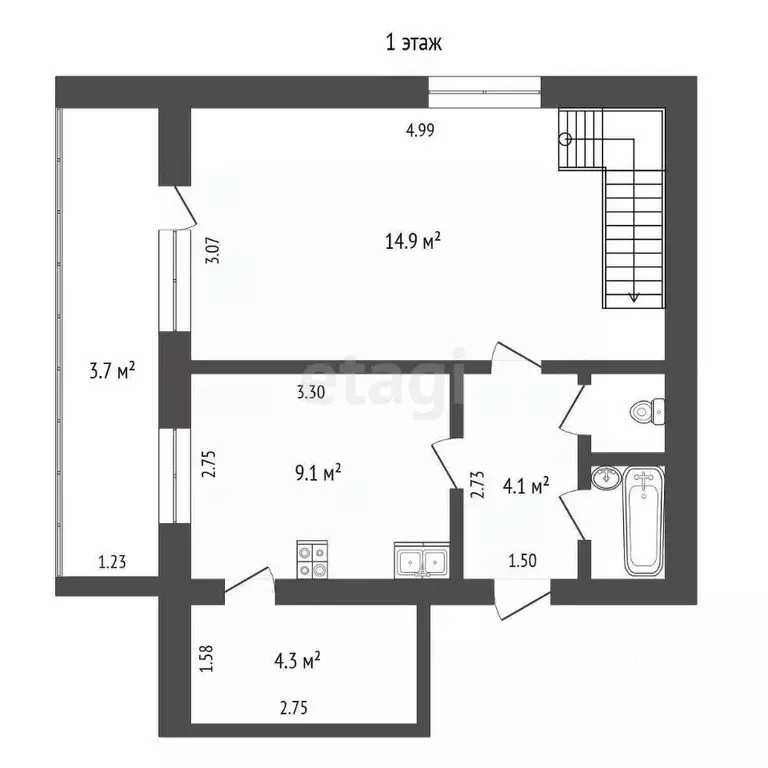 3-к кв. Башкортостан, Стерлитамак ул. Худайбердина, 139 (71.9 м) - Фото 1