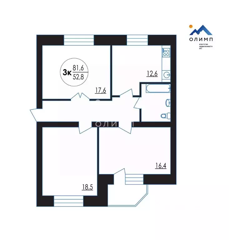 3-к кв. Вологодская область, Вологда ул. Яшина, 3А (81.6 м) - Фото 2