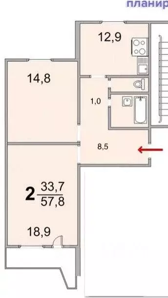 2-к кв. Москва Коровинское ш., 36К1 (57.6 м) - Фото 1