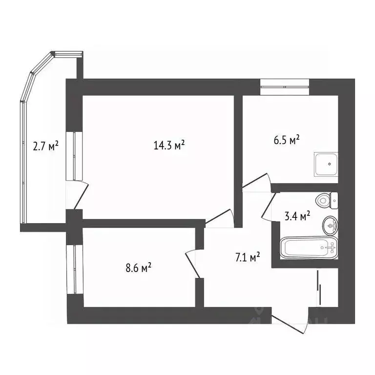 2-к кв. Амурская область, Тында ул. Красная Пресня, 9 (43.3 м) - Фото 0