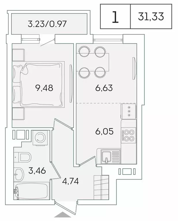 1-комнатная квартира: Мурино, Графская улица, 6к4 (30.3 м) - Фото 0