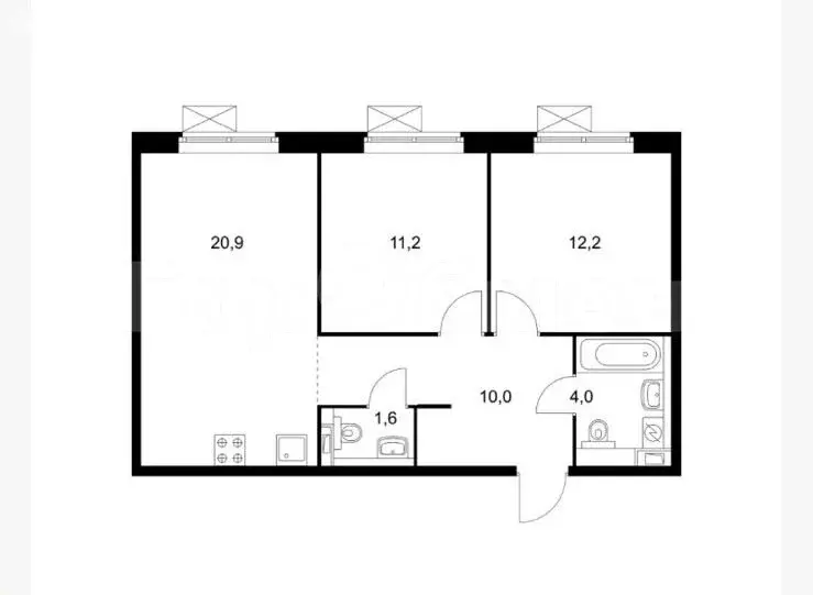 3-комнатная квартира: Одинцово, улица Ракетчиков, 6 (59.3 м) - Фото 1