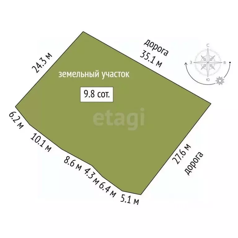 Участок в Кемеровская область, Кемерово ул. 2-я Камышинская (9.7 сот.) - Фото 2