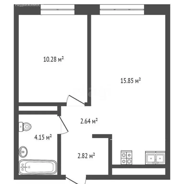 1-комнатная квартира: Тюмень, улица Александра Звягина, 10 (35.9 м) - Фото 0