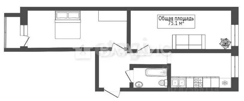 2-к кв. Новосибирская область, Новосибирск Спортивная ул., 13 (75.0 м) - Фото 1