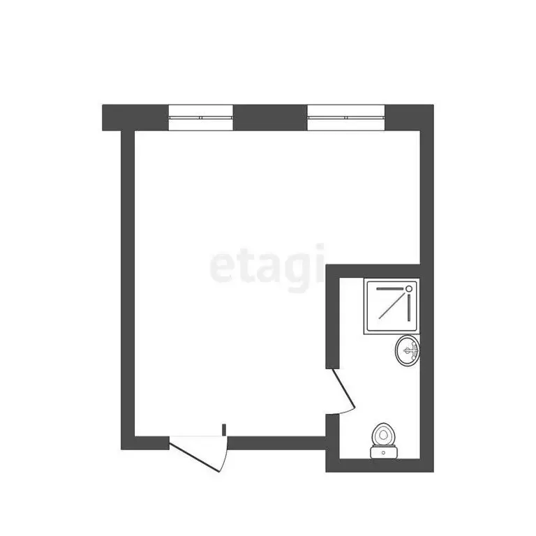 Квартира-студия: Новосибирск, Ипподромская улица, 15 (15.5 м) - Фото 1