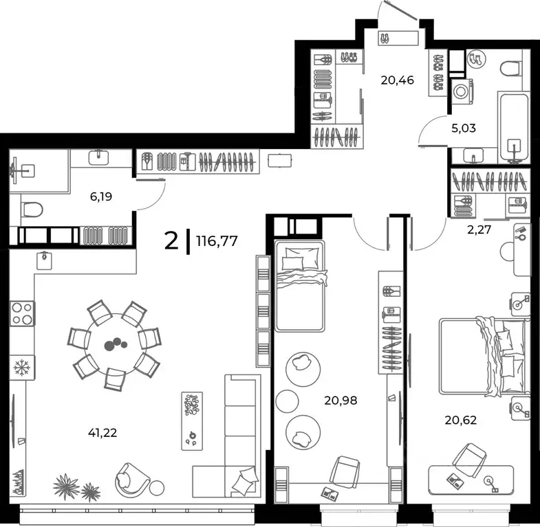 2-к кв. Пензенская область, Заречный Братская ул., 8 (116.77 м) - Фото 0