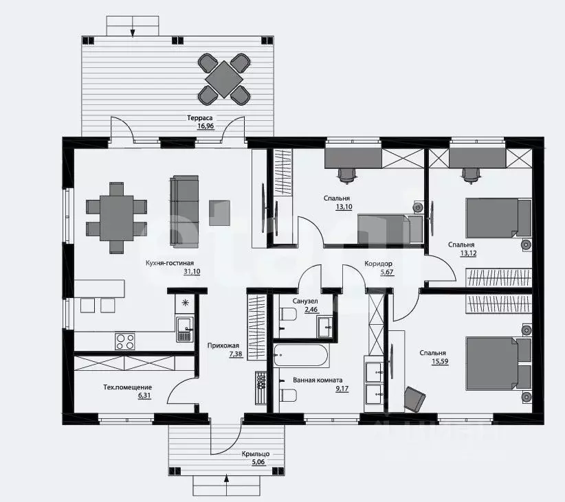 Дом в Курская область, Курский район, Щетинский сельсовет, д. Шуклинка ... - Фото 2