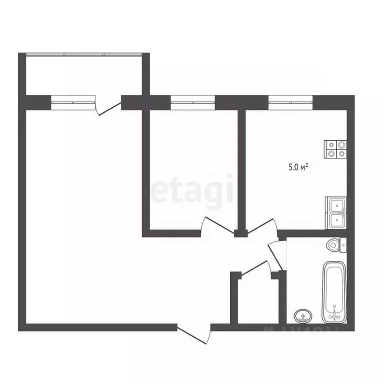 2-к кв. Коми, Сыктывкар Интернациональная ул., 222 (54.7 м) - Фото 1