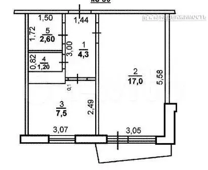 1-к. квартира, 36 м, 4/9 эт. - Фото 0