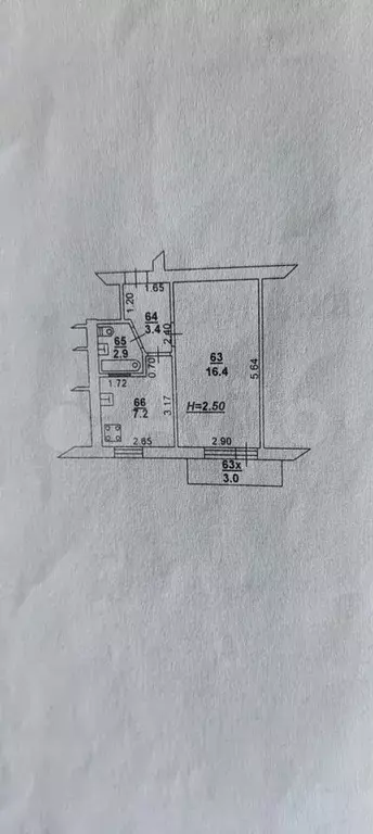 1-к. квартира, 30,8 м, 3/5 эт. - Фото 0