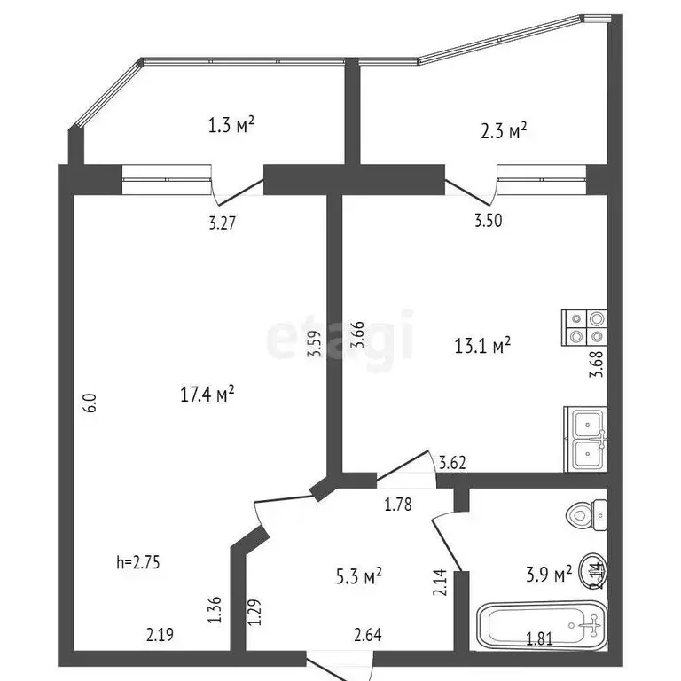 1-комнатная квартира: Саранск, Волгоградская улица, 114 (44 м) - Фото 1