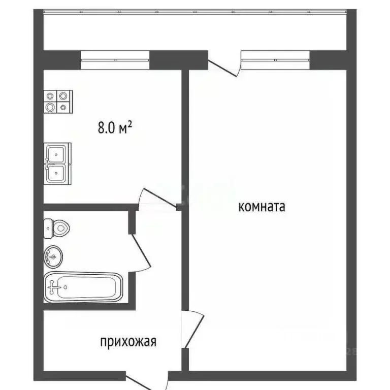 1-к кв. Томская область, Томск Черемошники мкр, ул. Профсоюзная, 16/2 ... - Фото 1