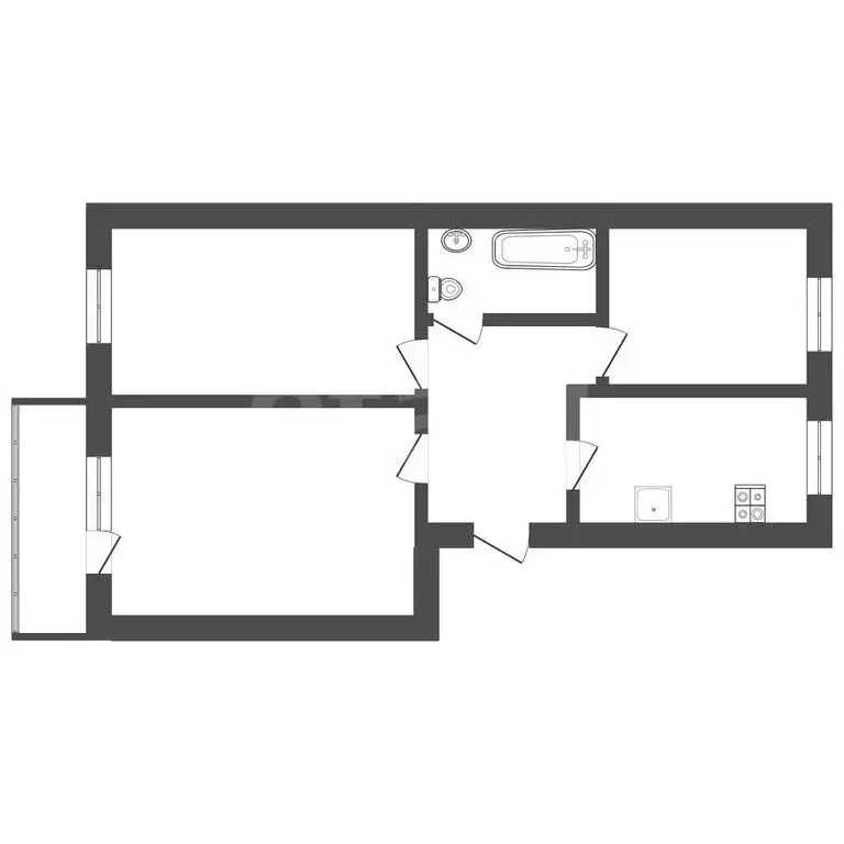 3-комнатная квартира: Ишим, улица Свердлова, 10 (57.1 м) - Фото 1