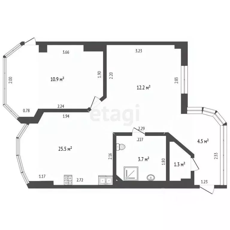 2-к кв. Крым, Ялта муниципальный округ, Гаспра пгт ш. Севастопольское, ... - Фото 2