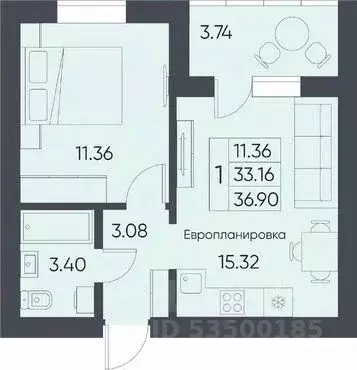 1-к кв. Саратовская область, Татищево рп  (36.9 м) - Фото 0