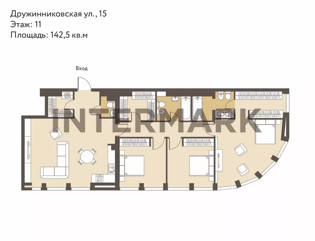 4-комнатная квартира: Москва, Дружинниковская улица, 15А (142.5 м) - Фото 1