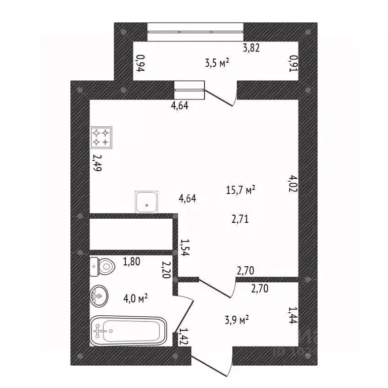 Студия Башкортостан, Уфа ул. Кирова, 130 (25.4 м) - Фото 2