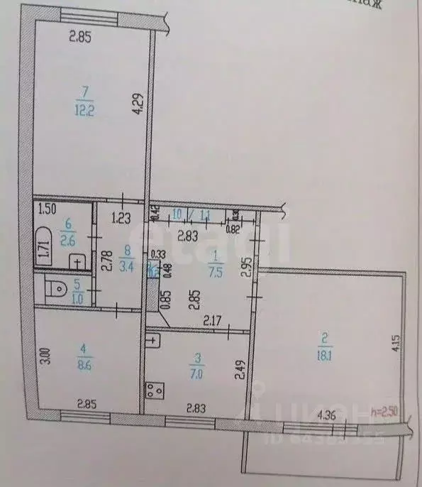 3-к кв. Алтайский край, Барнаул ул. Энтузиастов, 28 (62.0 м) - Фото 2
