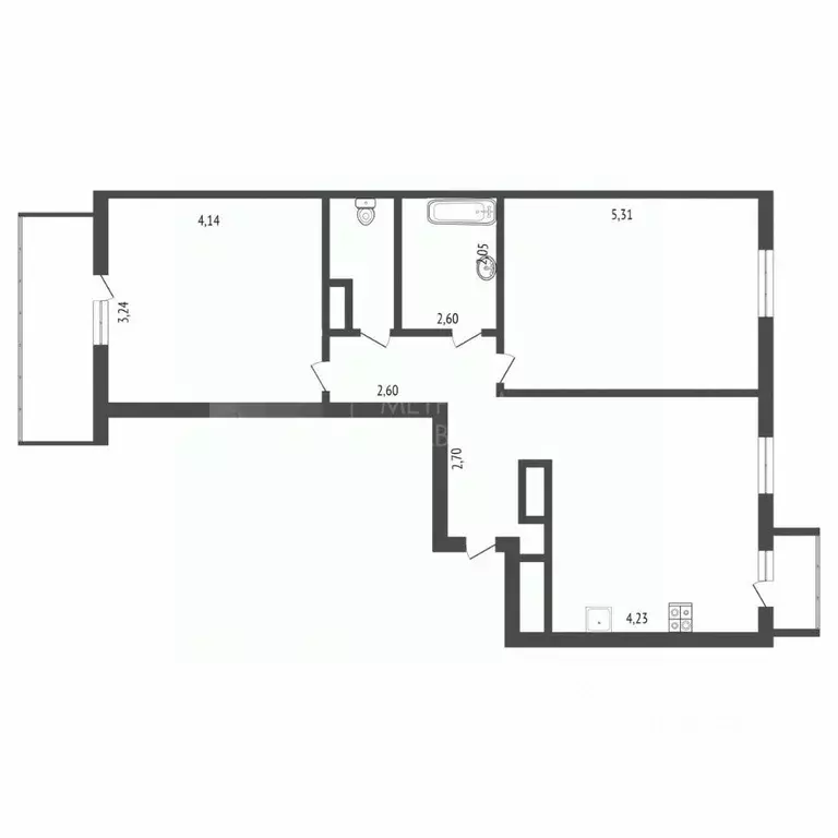 2-к кв. Тюменская область, Тюменский район, д. Дударева ул. ... - Фото 1