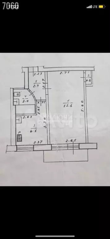 1-к. квартира, 28,6 м, 2/2 эт. - Фото 0