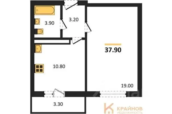 1-к кв. Воронежская область, Воронеж ул. Шидловского, 38 (37.9 м) - Фото 1