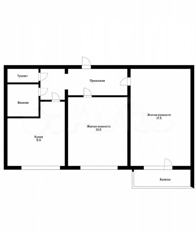 2-к. квартира, 50 м, 6/10 эт. - Фото 0