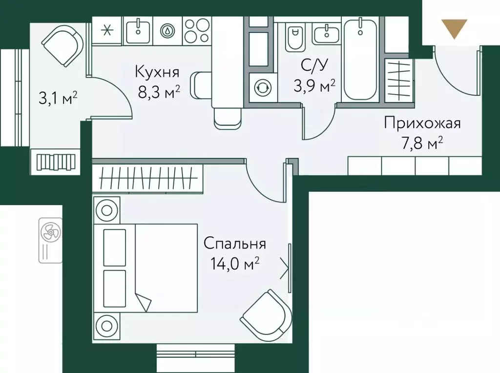 1-к кв. Волгоградская область, Волгоград Новосибирская ул., 74 (37.1 ... - Фото 0