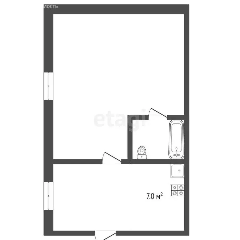 1-комнатная квартира: Ялта, улица Найденова, 10 (32 м) - Фото 0