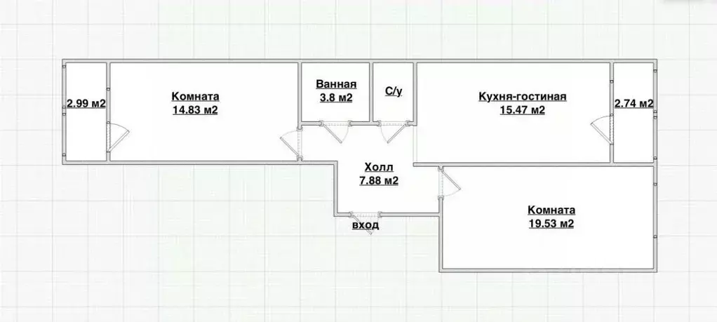 2-к кв. Самарская область, Самара Революционная ул., 101Вк1 (68.0 м) - Фото 2