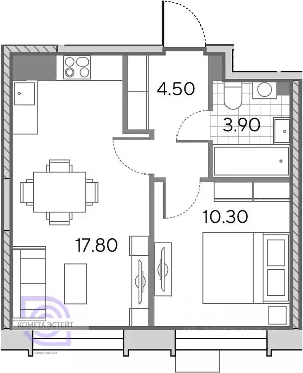 2-к кв. Москва ул. Борисовские Пруды, 3К2 (36.5 м) - Фото 1