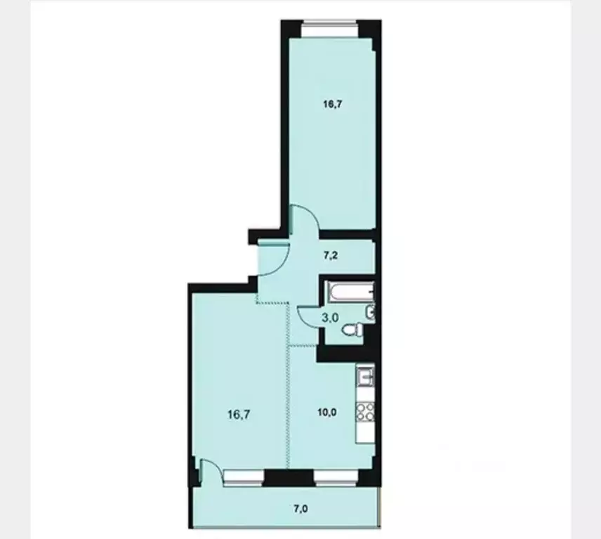 2-к кв. Иркутская область, Ангарск 32-й мкр, 24 (53.6 м) - Фото 2