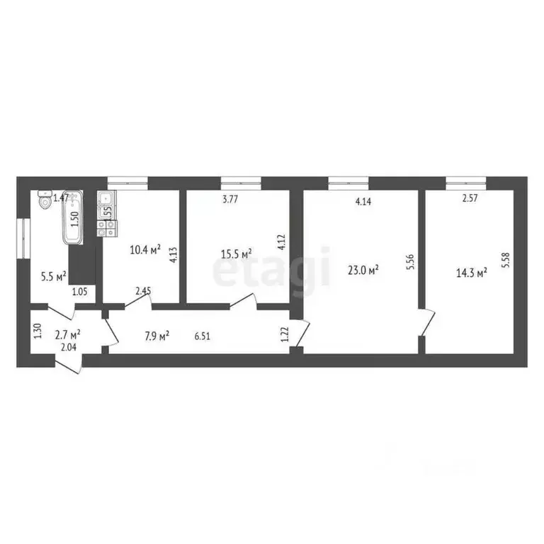 3-к кв. Мордовия, Саранск Мордовская ул., 35к52 (79.3 м) - Фото 1