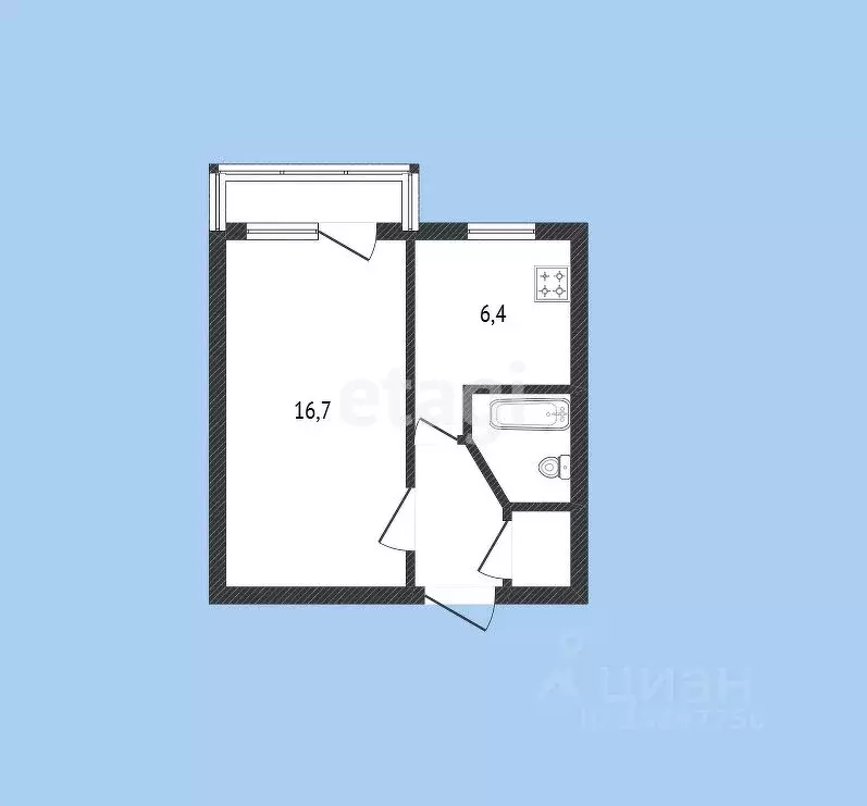 1-к кв. Карачаево-Черкесия, Черкесск Советская ул., 65 (29.8 м) - Фото 1