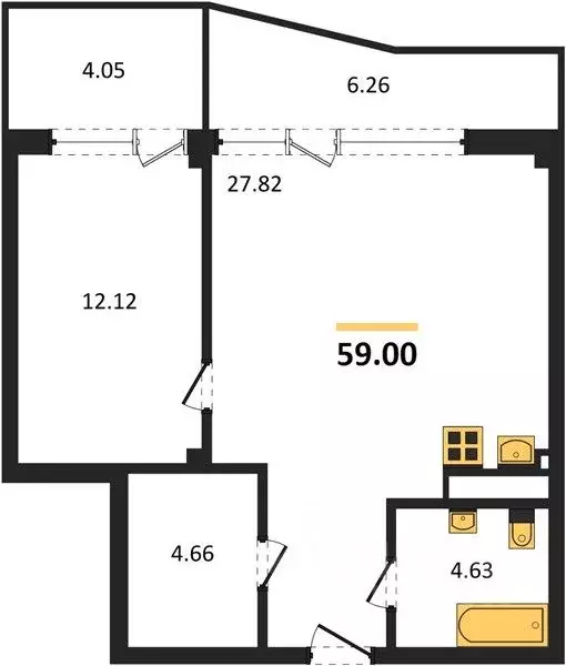 1-к кв. Севастополь ул. Летчиков, 10 (59.0 м) - Фото 0