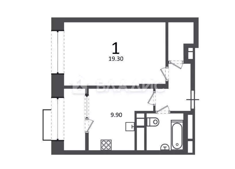 1-комнатная квартира: Москва, Клинская улица, 2А (40.3 м) - Фото 1
