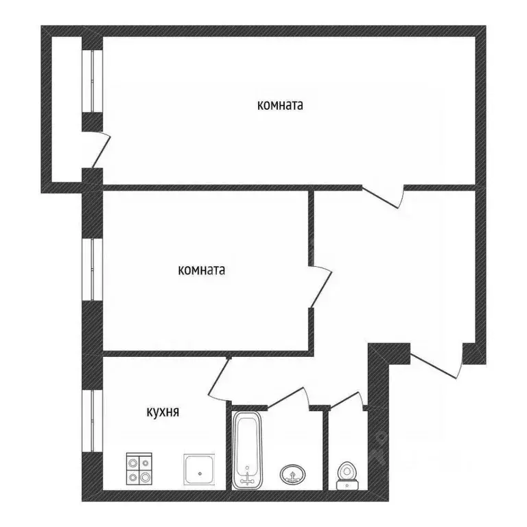 2-к кв. Ленинградская область, Киришский район, Глажевское с/пос, пос. ... - Фото 2