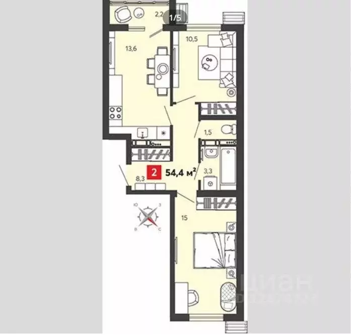 2-к кв. Пензенская область, Пензенский район, Засечный сельсовет, с. ... - Фото 1