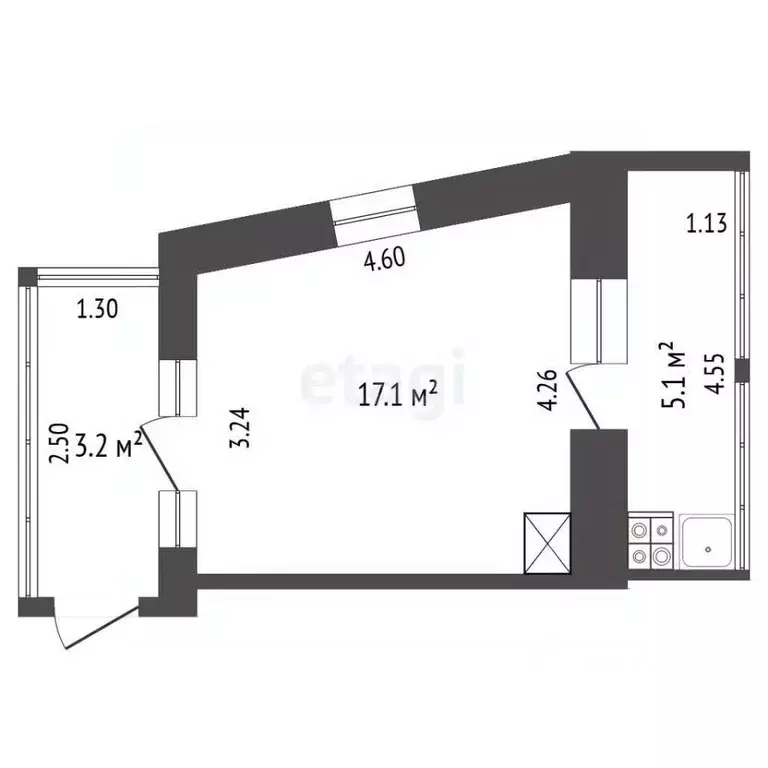 Студия Крым, Ялта ул. Кирова, 26 (26.0 м) - Фото 2