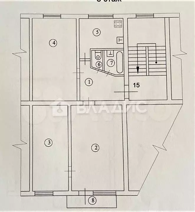 3-к. квартира, 59,9 м, 5/5 эт. - Фото 0