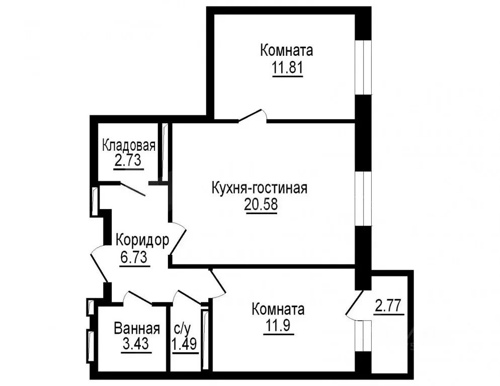 2-к кв. Тюменская область, Тюмень ул. 2-я Луговая, 22к2 (59.0 м) - Фото 1