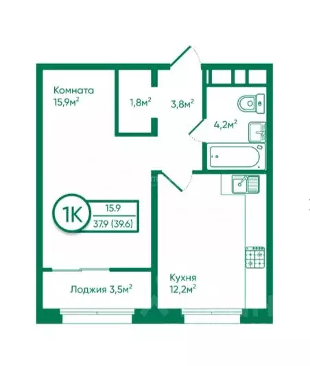 1-к кв. Владимирская область, Ковров ул. Строителей, 41/1 (39.6 м) - Фото 0